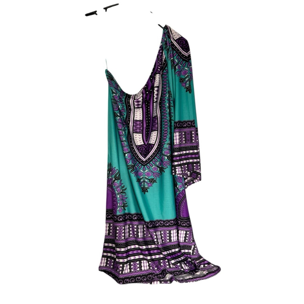 Teal and Purple Patterned Dress